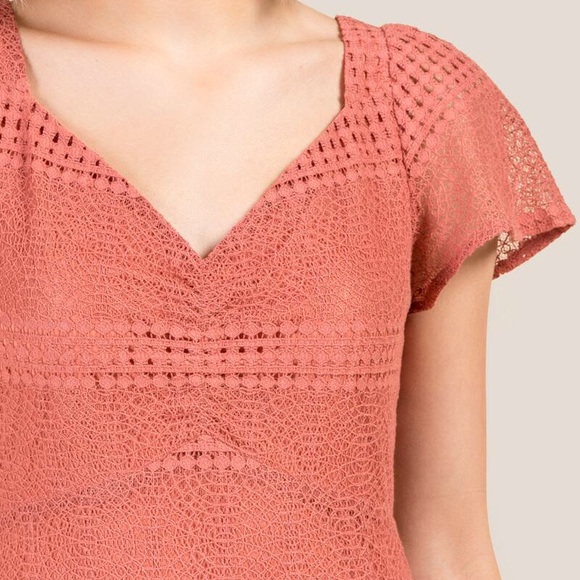 RUCHED CROCHET A-LINE DRESS - Picture 3 of 8